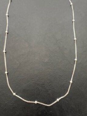 Sterling silver necklace-24" long-Stamped 925 ITAOR Italy